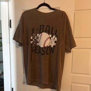 Brown T-Ball Season Graphic T-Shirt